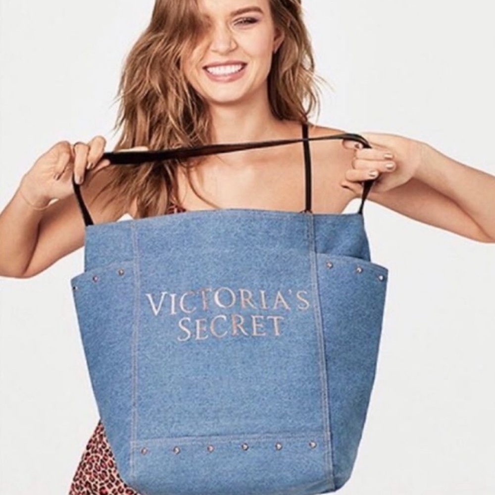 Victoria’s Secret NWT blue denim jean tote bag